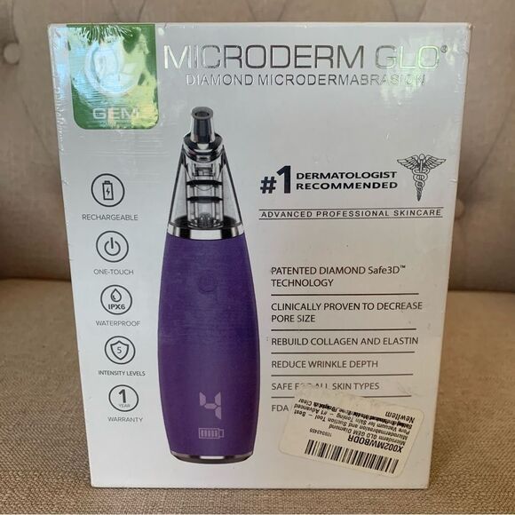 Microderm Glo Diamond Microdermabrasion and Suction Tool Purple & Peptide Serum - Picture 2 of 15